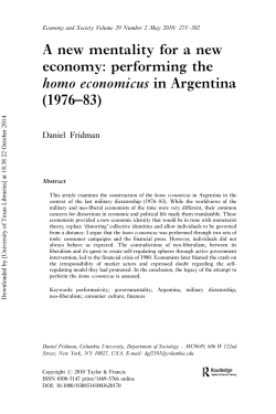 A new mentality for a new economy: performing the homo