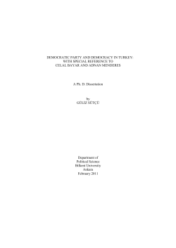 DEMOCRATIC PARTY AND DEMOCRACY IN TURKEY: WITH
