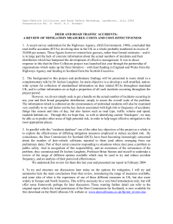 DEER AND ROAD TRAFFIC ACCIDENTS