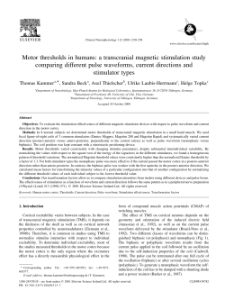 Motor thresholds in humans: a transcranial magnetic