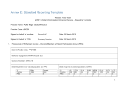 Practice Patient Participation Group Report 2014