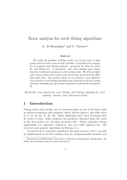 Error analysis for circle fitting algorithms
