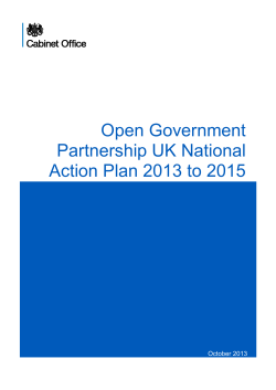 Open Government Partnership UK National Action Plan 2013 to 2015