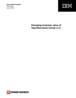Emerging business value of OpenDocument format v1.0.