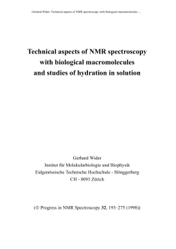 Technical aspects of NMR spectroscopy with biological