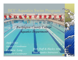 BCC Aquatics Swim Program - Rowan College at Burlington County