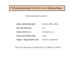 The Five Deponent Verbs which always take an Ablative of Means
