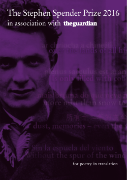 2016 booklet - The Stephen Spender Trust