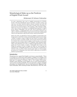 Morphological Make-up as the Predictor of English Word Accent