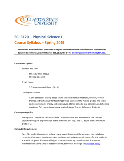 SCI 3120 Syllabus - Clayton State University