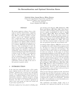 On Recombination and Optimal Mutation Rates