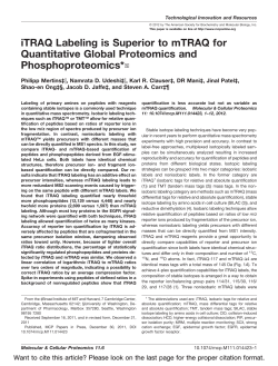 iTRAQ Labeling is Superior to mTRAQ for Quantitative Global