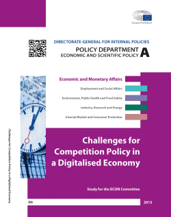 Challenges for Competition Policy in a Digitalised Economy