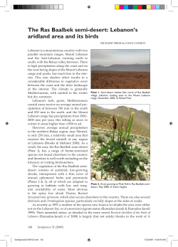 the ras Baalbek semi-desert: Lebanon`s aridland area and its
