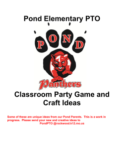 Pond Elementary PTO Classroom Party Game and Craft Ideas
