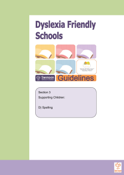 Section 3 Supporting Children: D) Spelling