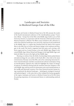 Landscapes and Societies in Medieval Europe East of the Elbe