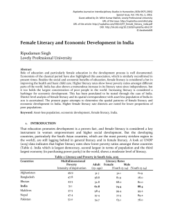 Female Literacy and Economic Development in India