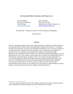 Environmental Ethics, Economics, and Property Law