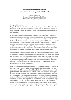 Education Reform In Pakistan: This Time It`s