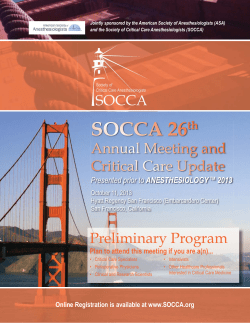 Meeting Brochure - Society of Critical Care Anesthesiologists