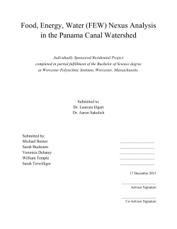 Food, Energy, Water (FEW) Nexus Analysis in the Panama Canal