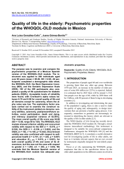 Quality of life in the elderly: Psychometric properties of the WHOQOL