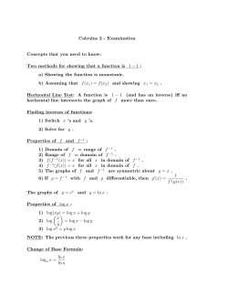 Calculus 2 - Examination Concepts that you need to know: Two