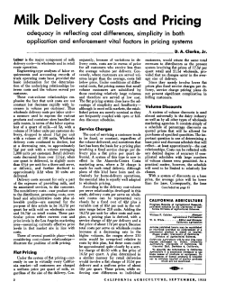 Milk delivery costs and pricing: Adequacy in reflecting