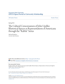 The Cultural Consciousness of John Updike: Rhetorical