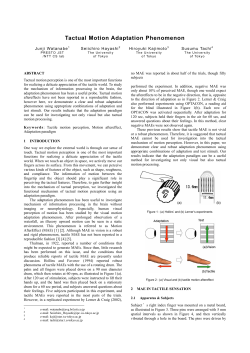 Tactual Motion Adaptation Phenomenon