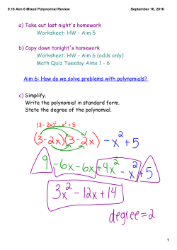 9.16 Aim 6 Mixed Polynomial Review