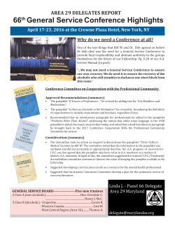 66th General Service Conference Highlights