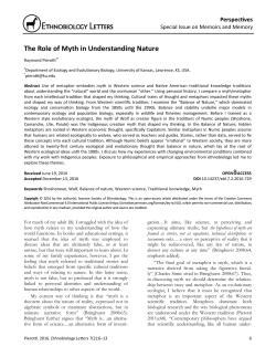The Role of Myth in Understanding Nature