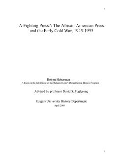 The African-American Press and Early Cold War International Politics