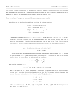 Math 5335: Geometry Fall 2015 Homework 4 Solutions The