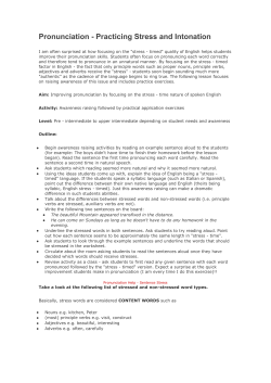 Pronunciation - Practicing Stress and Intonation