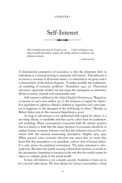 Self-Interest - The University of Michigan Press