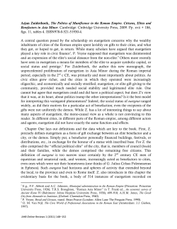 Arjan Zuiderhoek, The Politics of Munificence in the Roman Empire