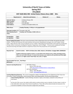 University of North Texas at Dallas Spring 2017