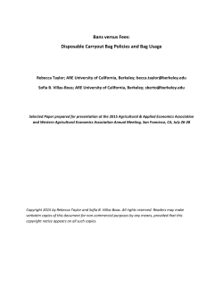 Bans versus Fees: Disposable Carryout Bag Policies and Bag Usage