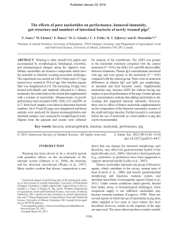 The effects of pure nucleotides on performance, humoral immunity