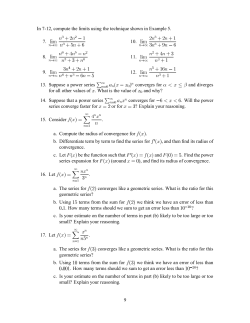 In 7-12, compute the limits using the technique shown in