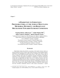 a harsh life to indigenous proteobacteria at the andean mountains