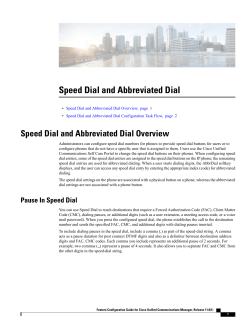 Speed Dial and Abbreviated Dial