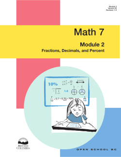 Math 7 - Open School BC