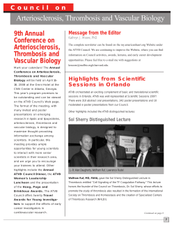 Arteriosclerosis, Thrombosis and Vascular Biology