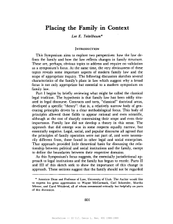 Placing the Family in Context