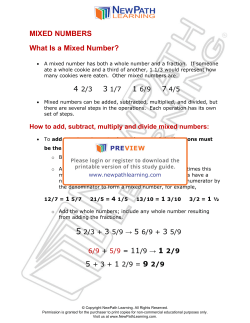 Add, subtract, multiply and divide mixed numbers