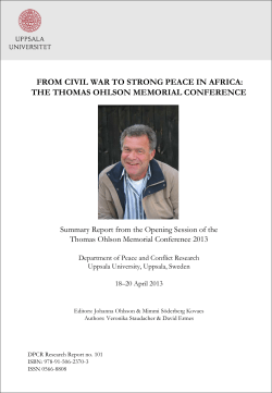 FROM CIVIL WAR TO STRONG PEACE IN AFRICA: THE THOMAS